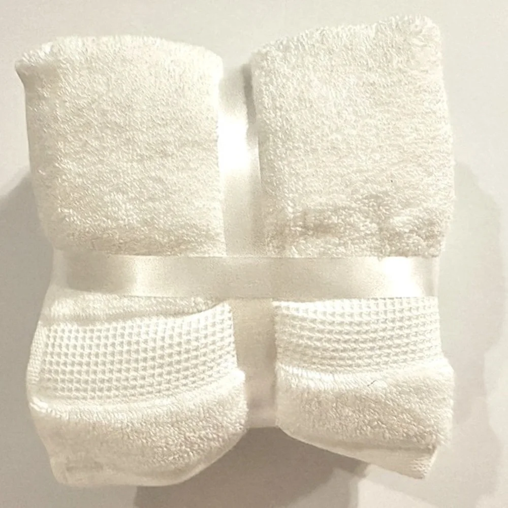 🎁VILLAFELPOS Spa Collection - Cotton Bath Towel Set - SEVEN (7) Pieces - White